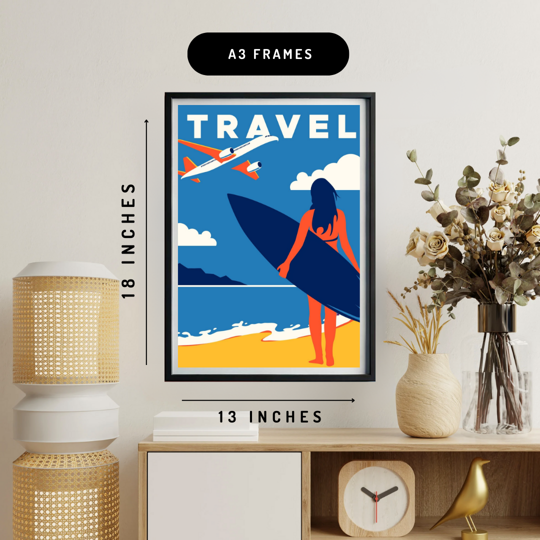 Surf Board Travel Wall Art Poster