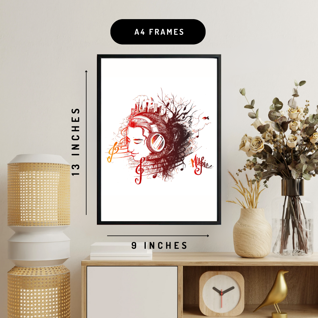 Headphone On  Wall Art Poster