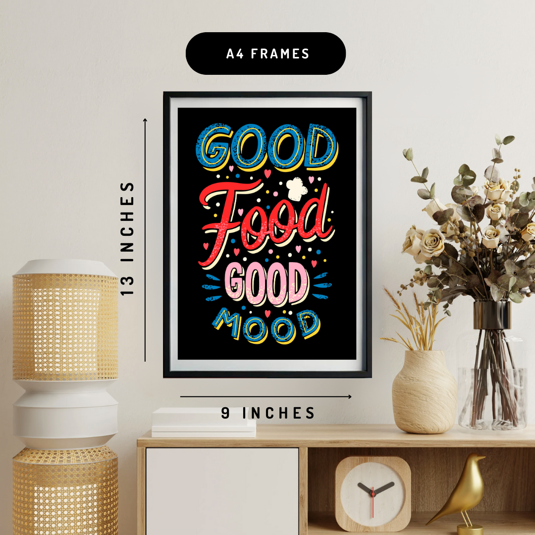 Good Food Good Mood Wall Art Poster