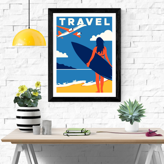 Surf Board Travel Wall Art Poster