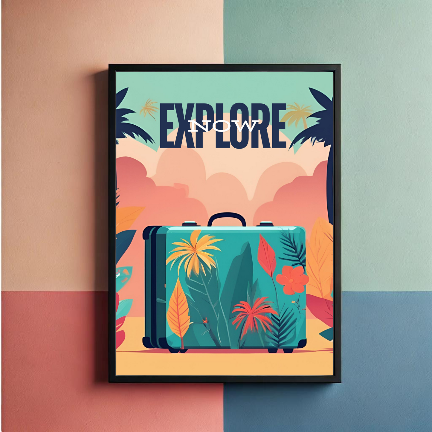 Explore - Suitcase Wall Art Poster