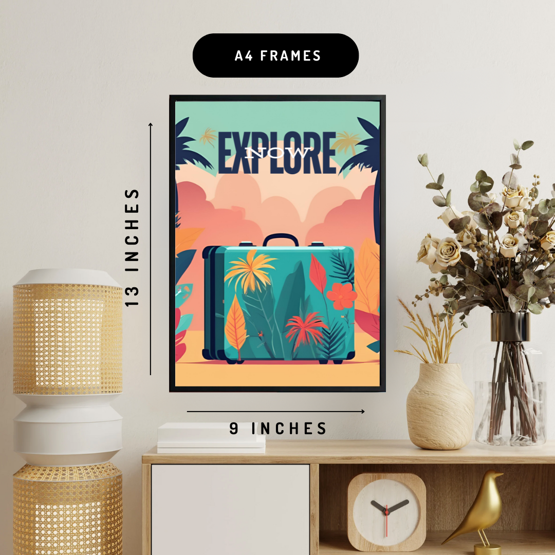 Explore - Suitcase Wall Art Poster