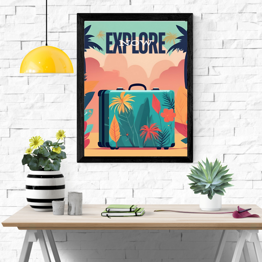 Explore - Suitcase Wall Art Poster
