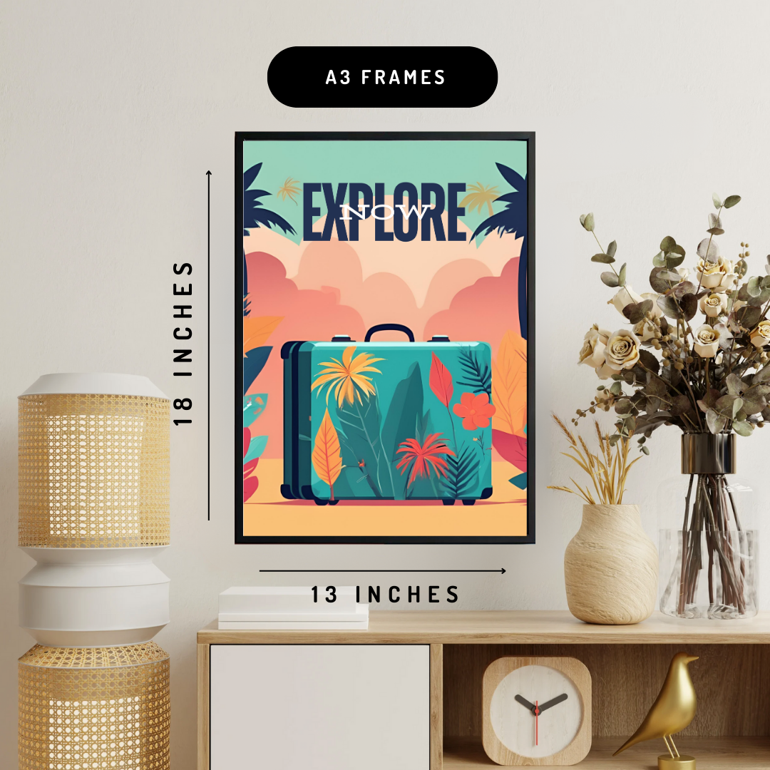 Explore - Suitcase Wall Art Poster
