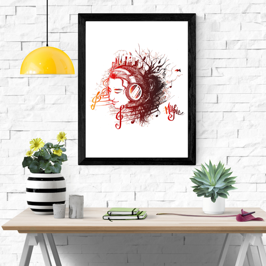 Headphone On  Wall Art Poster