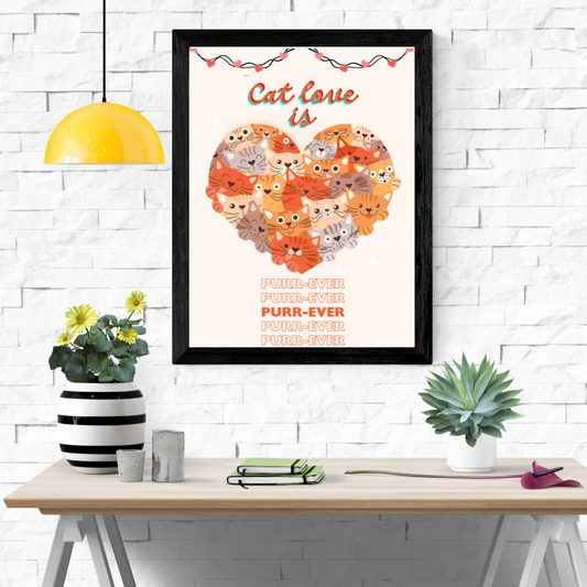 Cat Love Wall Art Poster