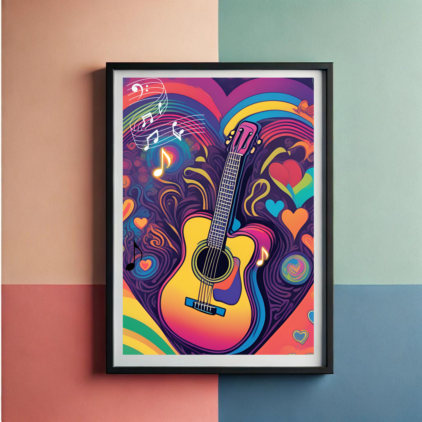 Love For Music Set Of 2 Wall Art Posters