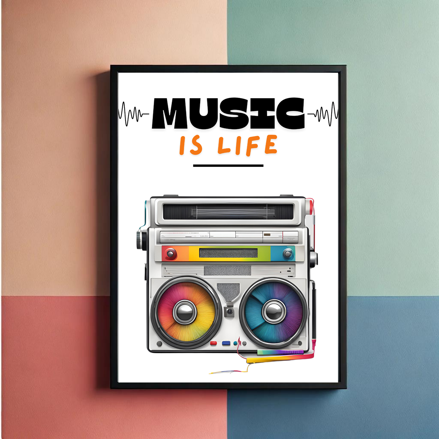 Music is Life Wall Art Poster