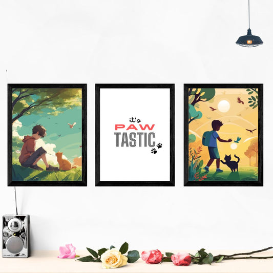 Purrfect Set Of 3 Wall Art Poster