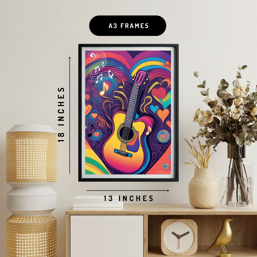 Love For Music Set Of 2 Wall Art Posters