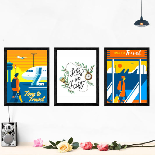 Travel Time Set Of 3 Wall Art Posters
