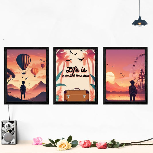 Explore & Live Life Set Of 3 Wall Art Posters