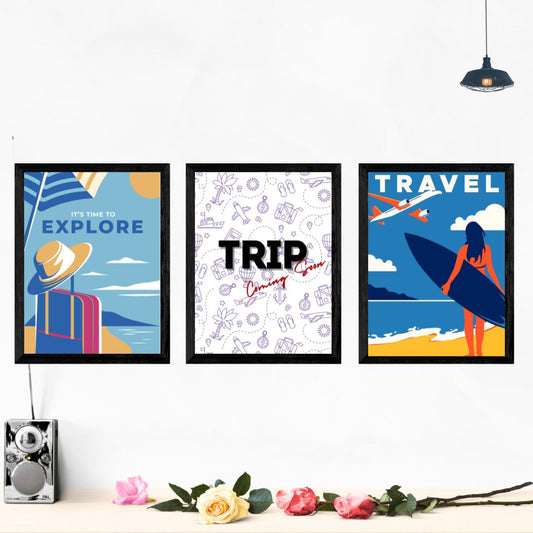 Travel Vibes Set Of 3 Wall Art Posters