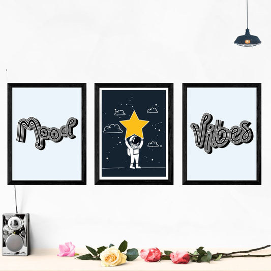 Good Mood & Vibes Set Of 3 Wall Art Posters