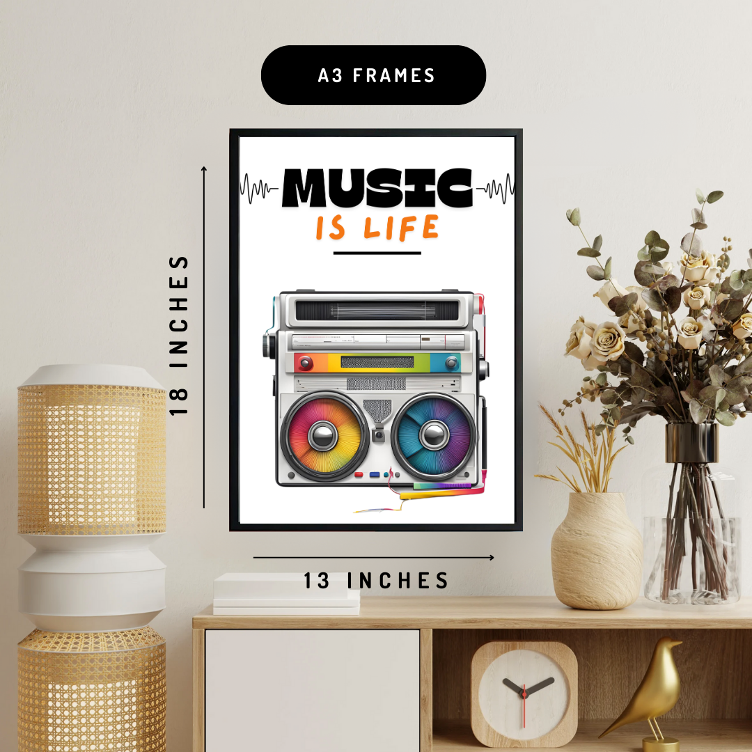 Music is Life Wall Art Poster