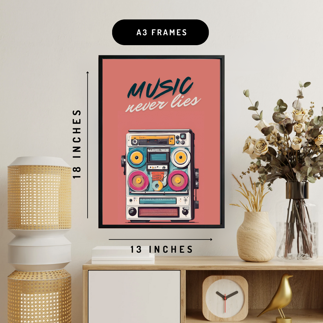 Music Never Lies Wall Art Poster
